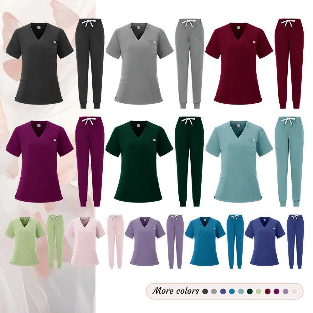 High Quty Medical Women Scrubs Sets Hospital Surgery Dental Clinic Beauty Spa Sn Lab Workwear Clothes Nurses Accessories X2504101