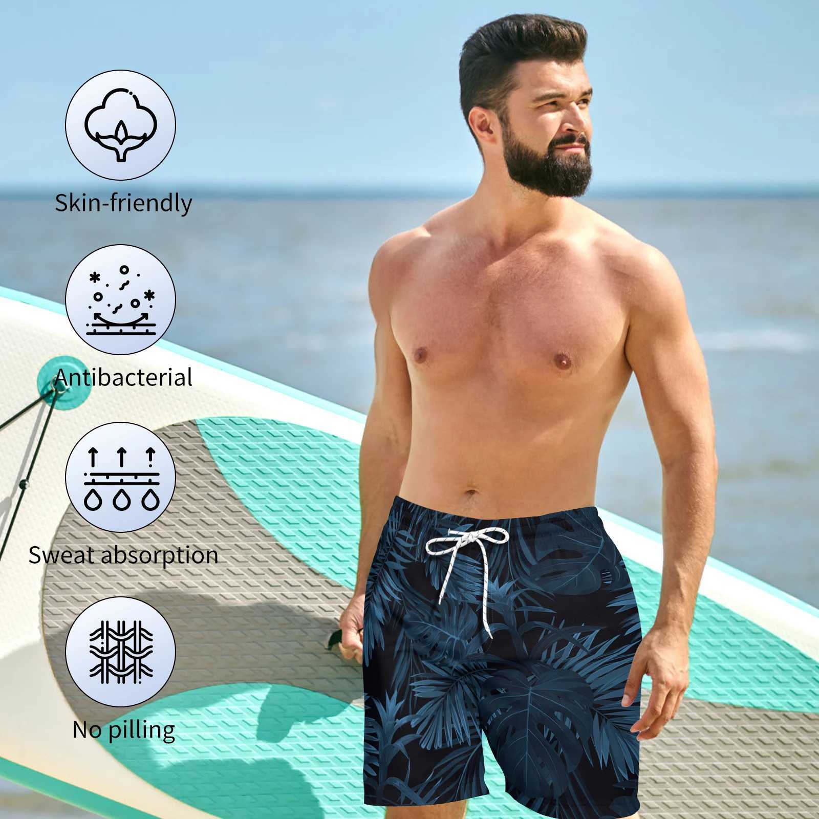 Clilsmap mens swimming trunks quick drying board shorts with pockets palm tree breathable suitable for Hawaiian beach shorts swimsuitW250410