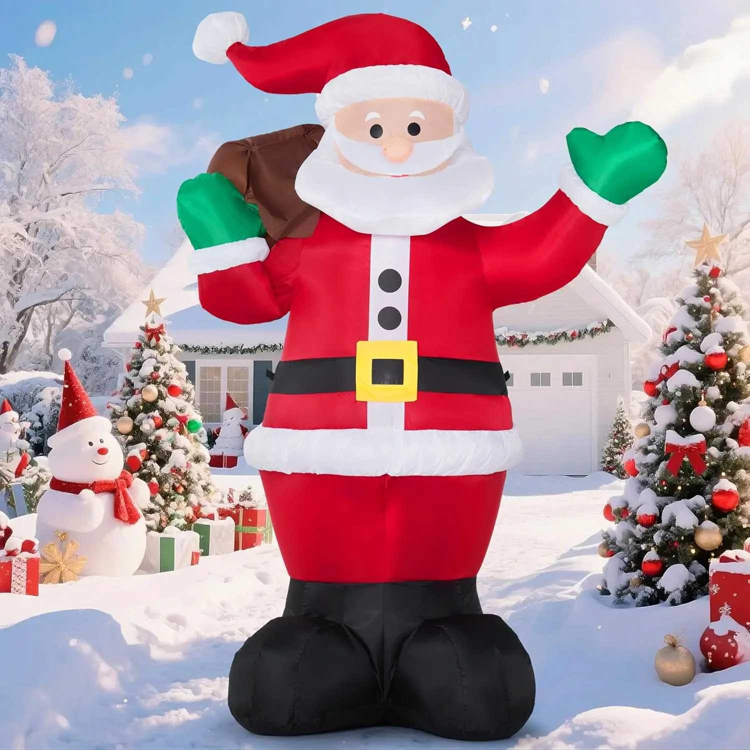 Christmas JOYFY 6 FT Christmas Inflatable Santa with Gift Bag Xmas Inflatable Decorations for Christmas Yard Outdoor Winter Decorations Y251111