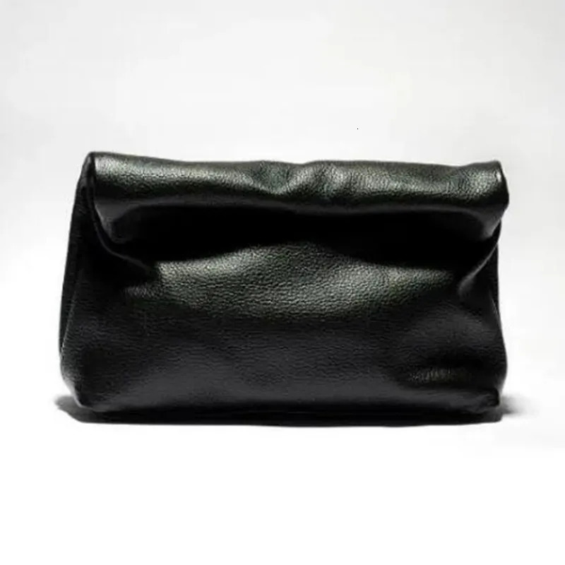 Personality roll-edge leather bag lazy casual leather soft bag Phone Women High Quality holding red large bag 251106