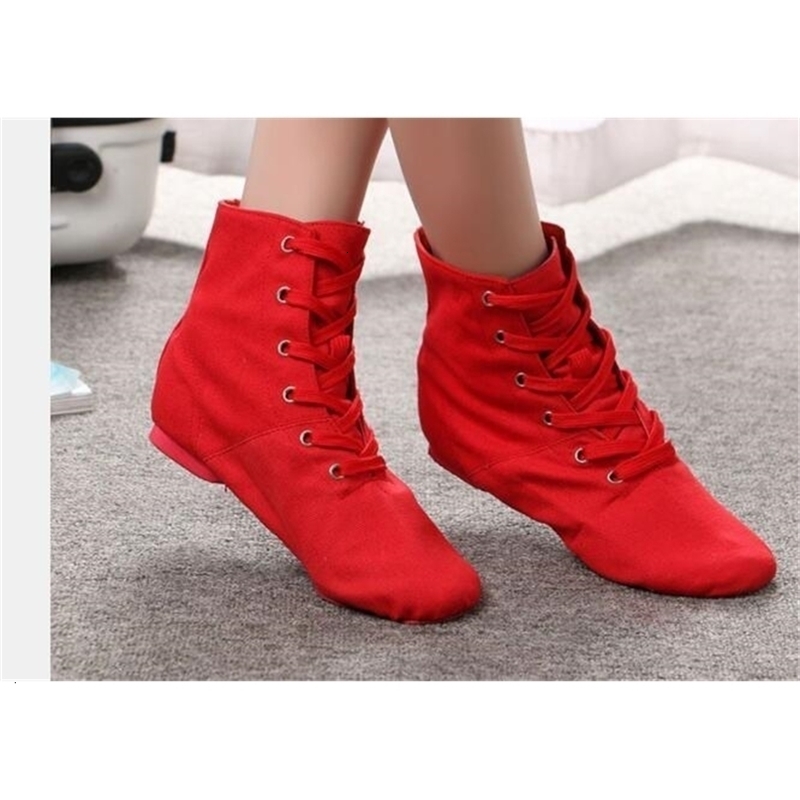 1pairlot Men Women Sports Dancing Sneakers Jazz Dance Shoes Lace Up Dancing short boots Blue Red Black 251023ww