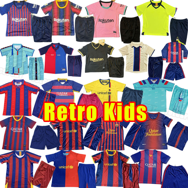 BarceloAN Kids Retro ansu soccer jerseys barcelone RONALDINHO RONALDO RIVALDO GUARDIOLA football shirt 2005 2006 2008 2009 2010 2011 2012 2015 2016 92 94 95 96 long