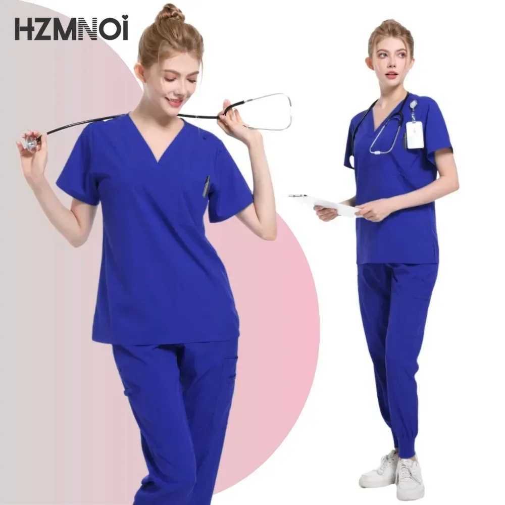 Unisex Doctor Medical Uniforms Men Women Nursing Clothes Beauty Come Nursing Scrubs Sets Dentist Workwear Clinical Tops Pants X250410