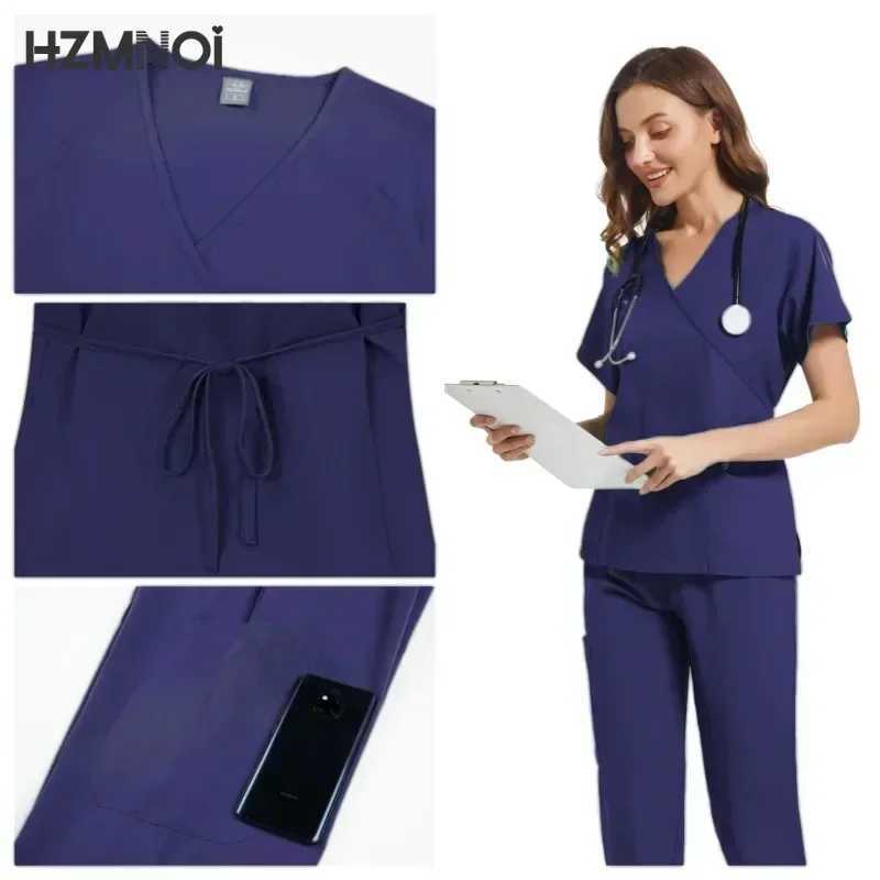 Hot Sale Anti Wrinkle Washable Soft Fabric Dentist Nurse Scrubs Workwear Hospital Medical Scrub Uniform Women Jogger Scrubs Sets X250410