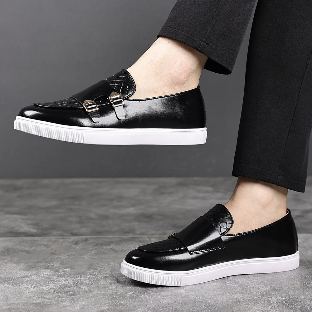 Solid-Color Mens Casual Loafers For Autumn And Winter Fashionable Pattern Double-Breasted Comfortable Flat Shoes 251106