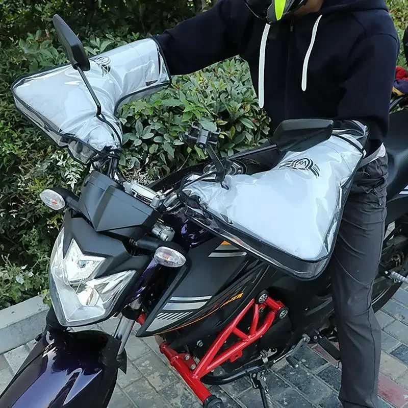Motorcycle Handlebar Mitt Handle Cover Winter Hand Gloves Muffs Waterproof Warmers For E-bike Scooter Motorcycle Supplies S25118