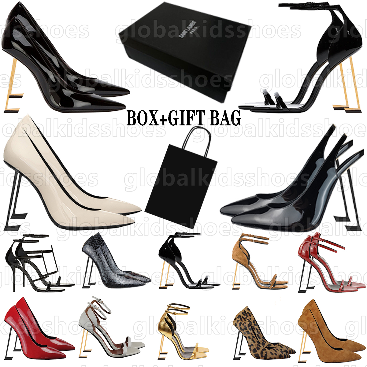 Designer Dress Shoes Women Mules High Heels Genuine Leather Pumps Lady Sandals Classic Style Wedding Slides Slingback Heels Silver Gold 10cm 8cm Sling Heel