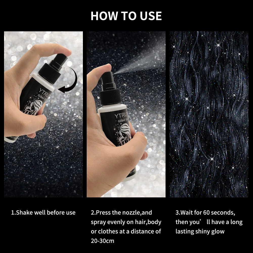 100ml high gloss glitter spray can be used for bodyhairclothes 250410