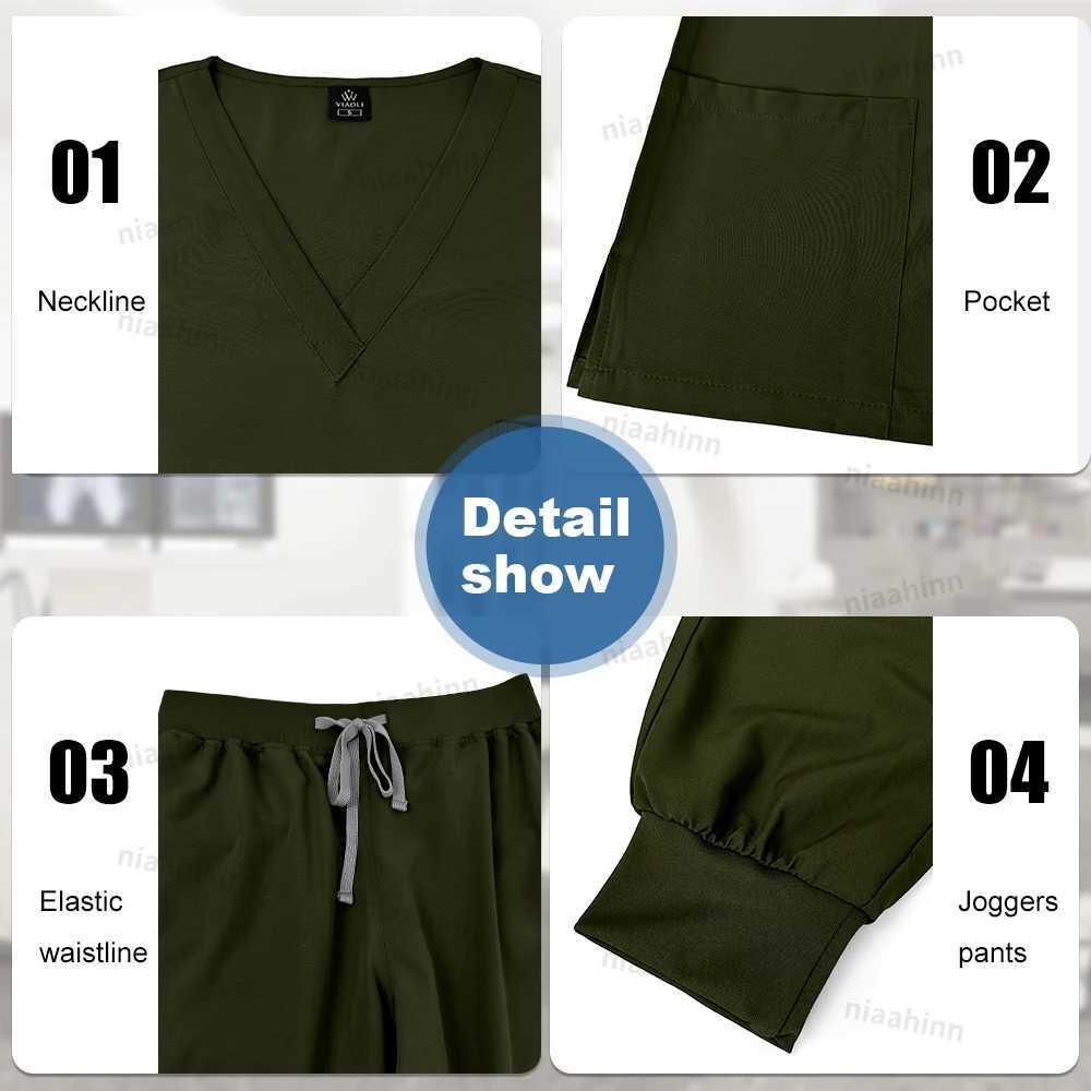 Medical Scrubs Breathable Hospital Uniform Mens and Womens Short Sleeve Nursing Scrub Uniform Set Doctor Nurse Work Clothes X250410