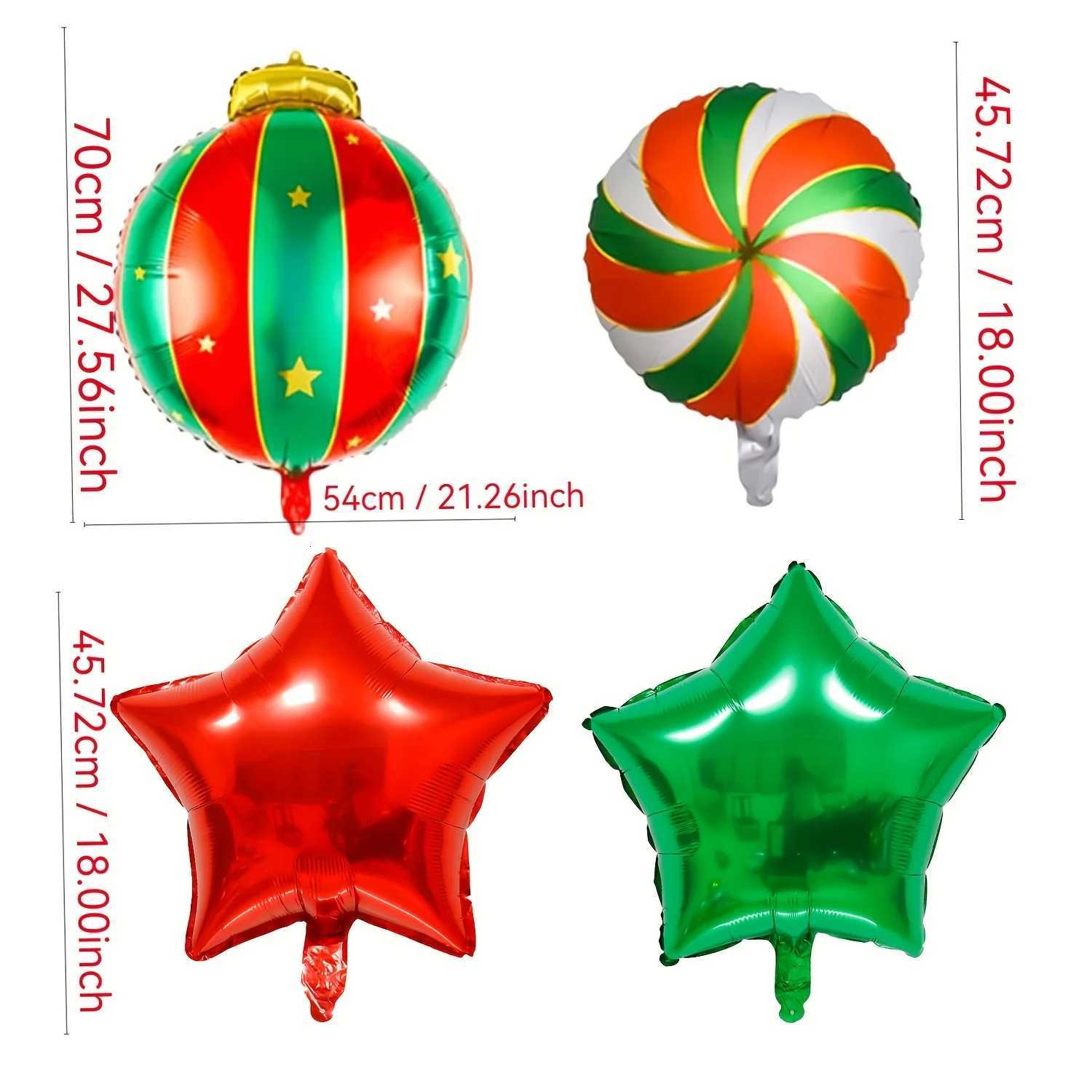 Christmas 14Pcs Set of Christmas Balloons Large Christmas Decorations That Can Be Hung with Red and Green Striped Ball Balloons 2026 Y251111