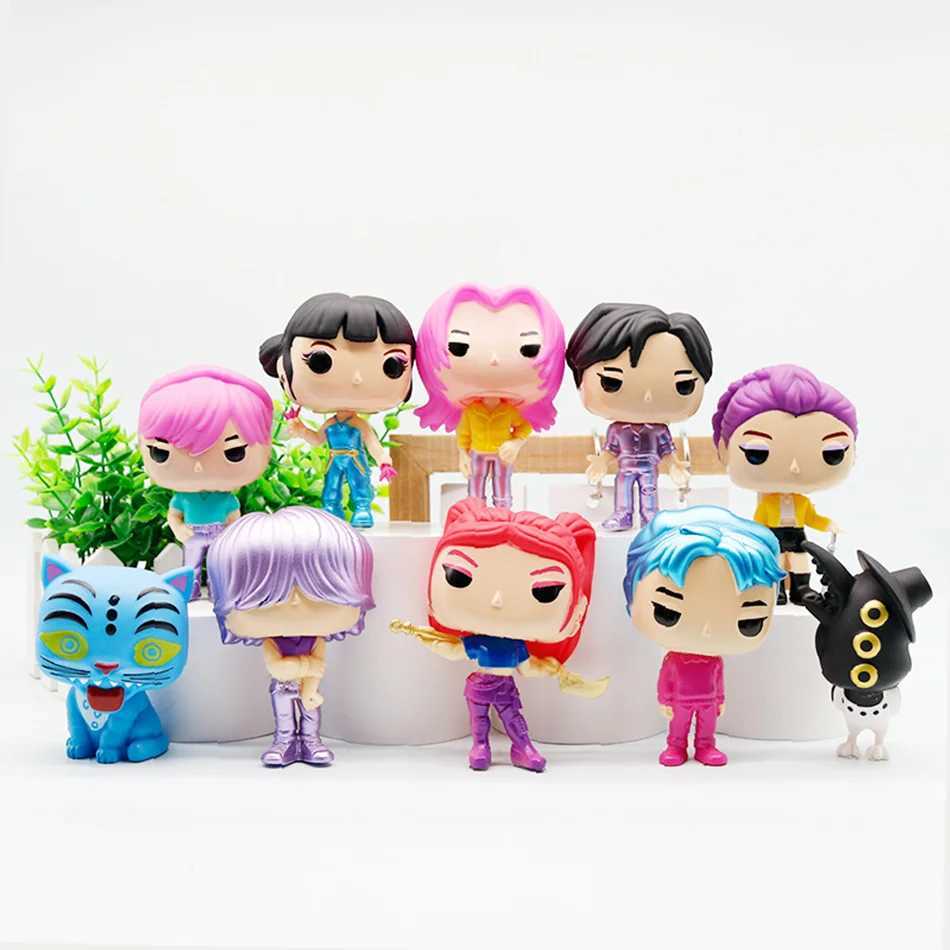 10PC Kpop Demon Hunters Figure K Pop Demon Hunters Figures Huntrix Figures Toy Derpys Tiger Rumi Mira Zoey Sussy Figurine Gift C251111