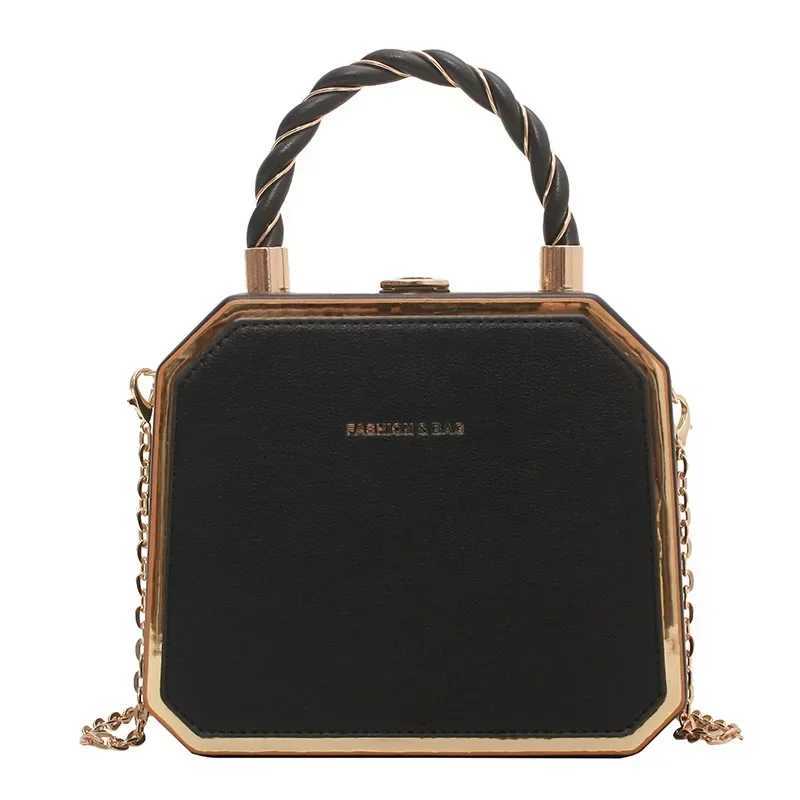 Hard Box Shape PU Leather Crossbody Bag with Short Rope Handle for Women 2022 Shoulder Handbags and Purses Lady Travel Cute ToteT251110