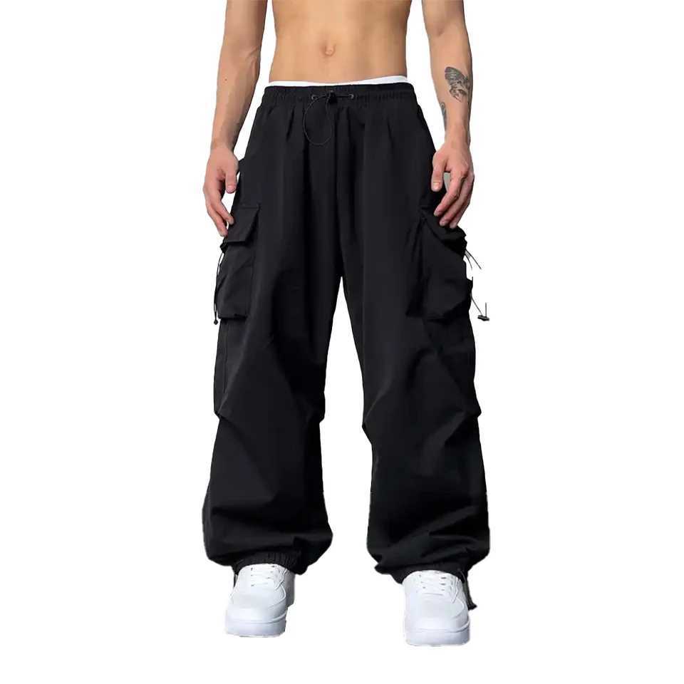 Mens retro Y2k hip-hop wide leg pants jogging bag casual sports pants mens pantsXJ250410