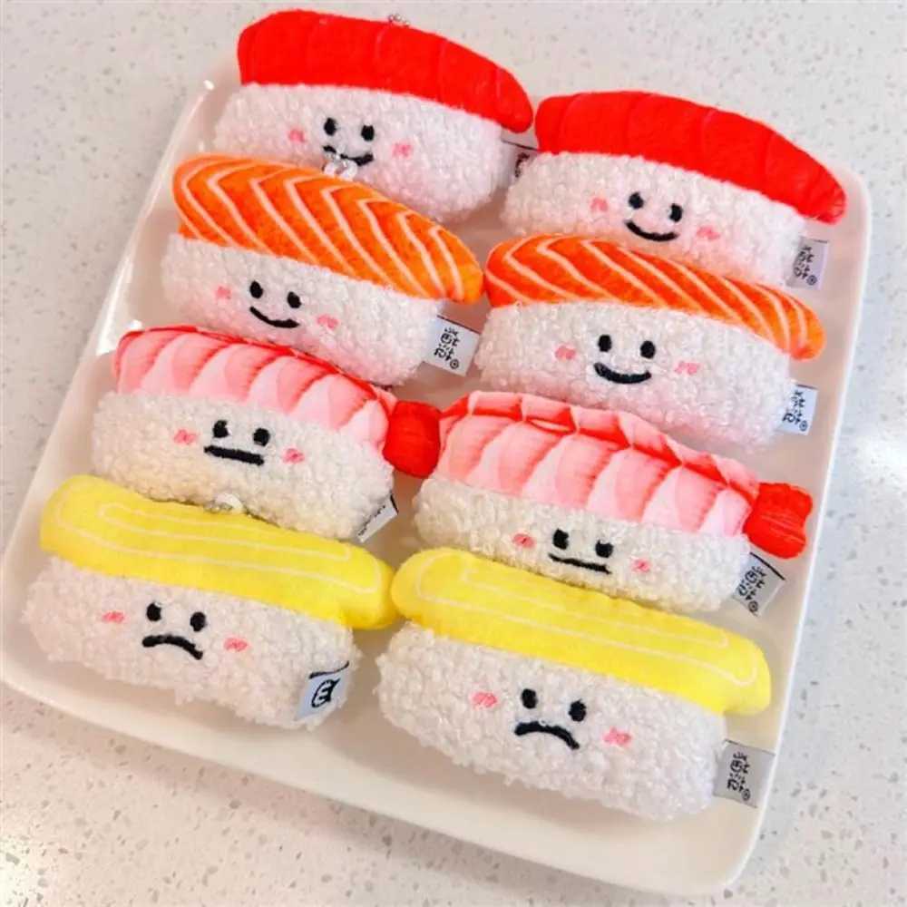 Creative salmon sushi plush doll keychain sweet shrimp plush doll toy expressing Korean style decoration W250411