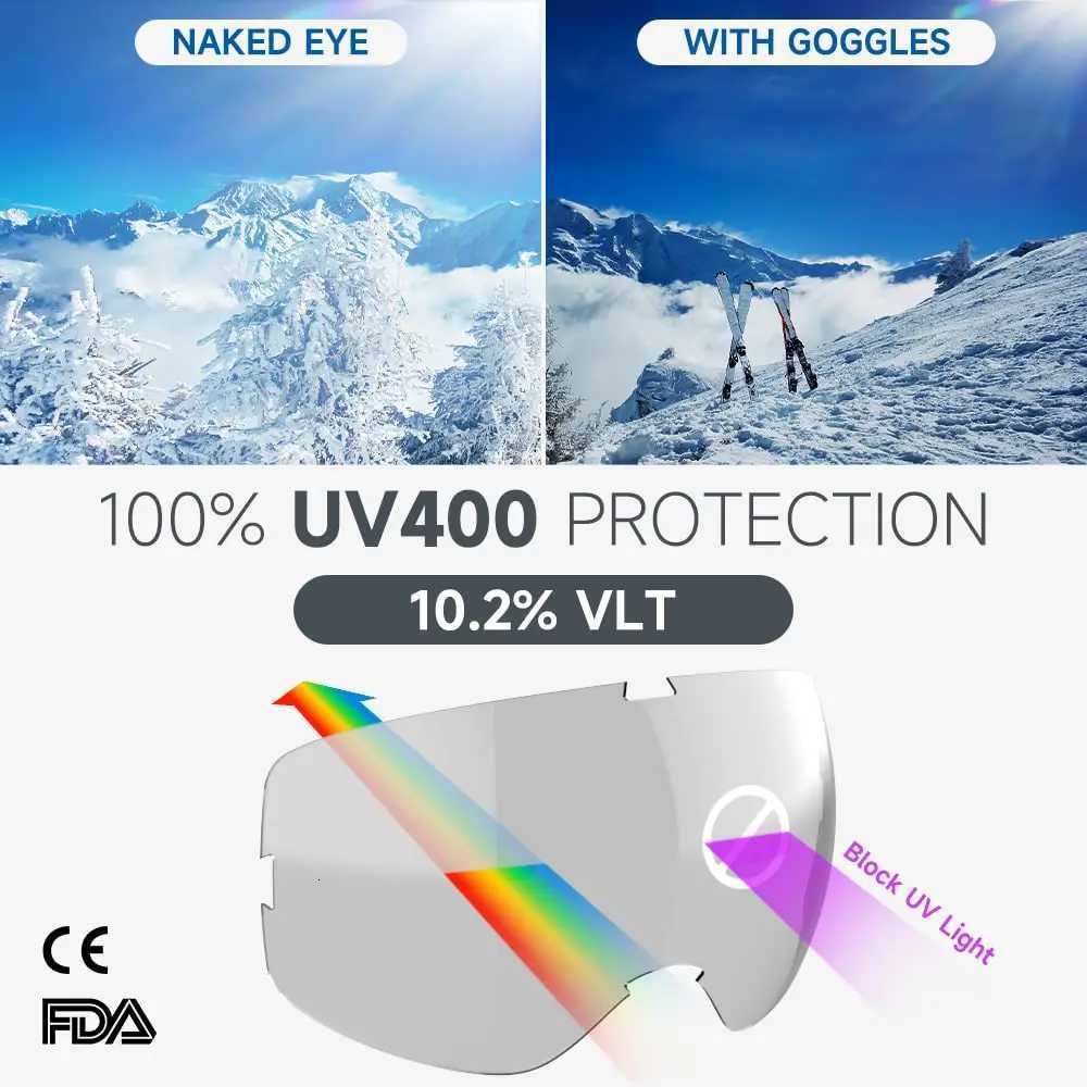 Adults Ski GoggLEs Snowboard GoggLEs for Men Women YouthOver Glasses OTG/ PROtection/Anti-fog/Wide Vision K251110