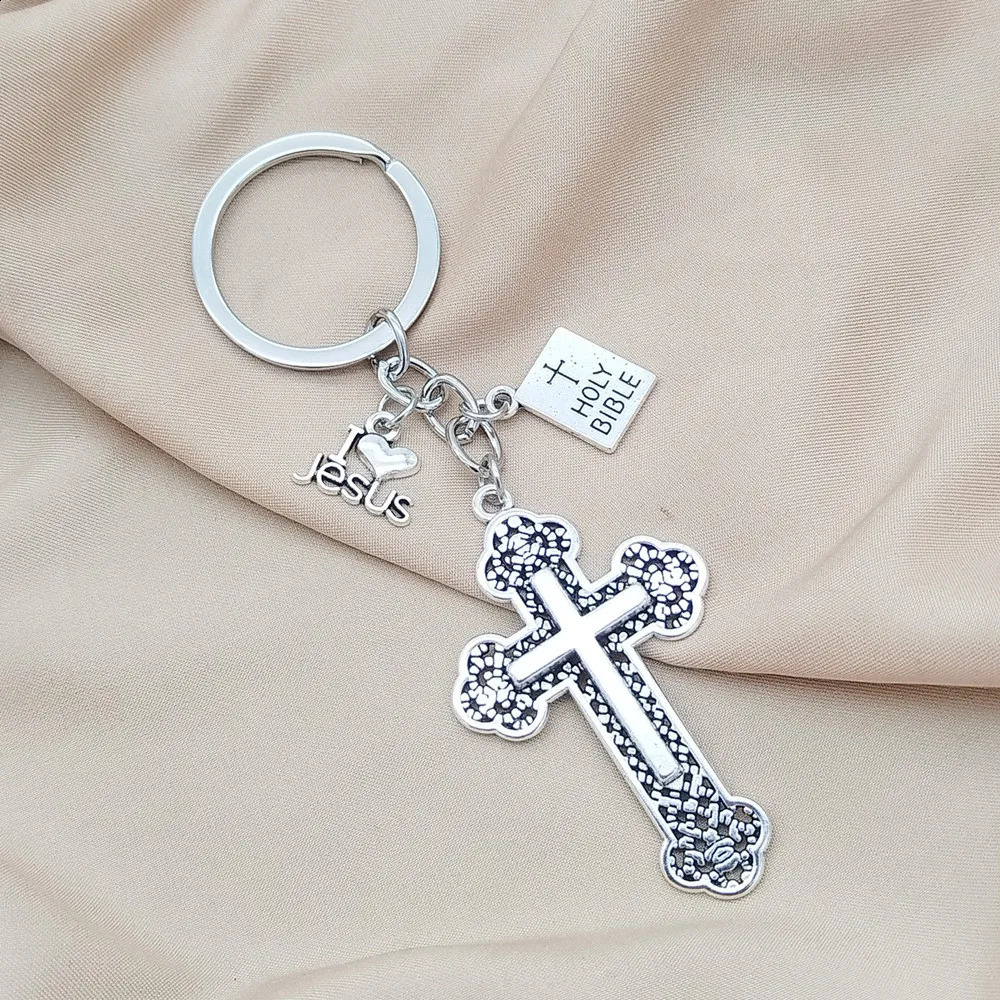 20 cross Holy Bible keychains for bags small gift keychains jewelry car keychain accessories 250409