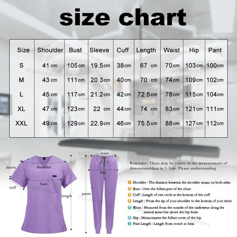 Nurse Uniform Fashionable V-neck Uniform Set Mens Scrub Medical Scrub Women Pet Shop Clinic Pharmacy Workwear Beautician Uniform X250528