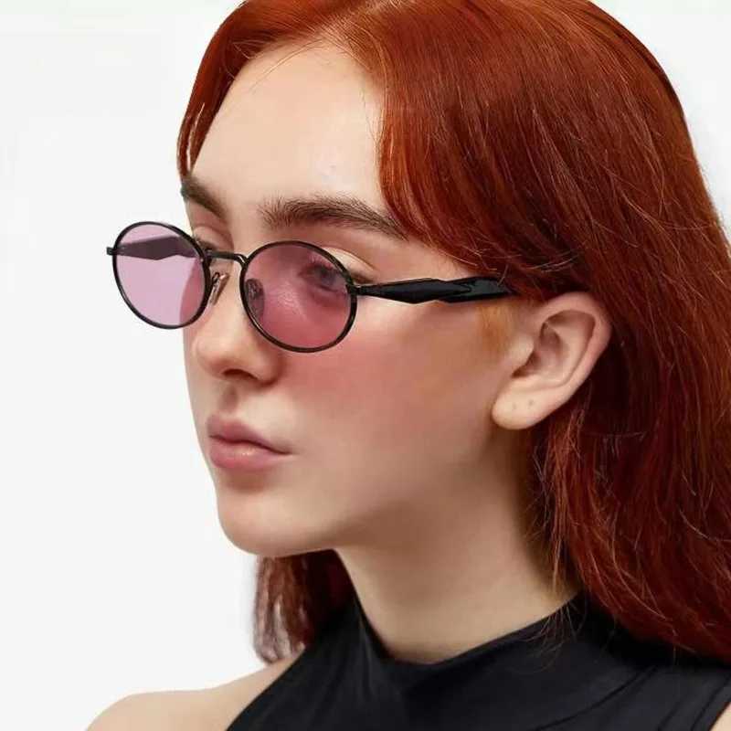 Cross Border New Oval Hot Style Lens Small Round Metal Fashion Sunglasses for Men and Women