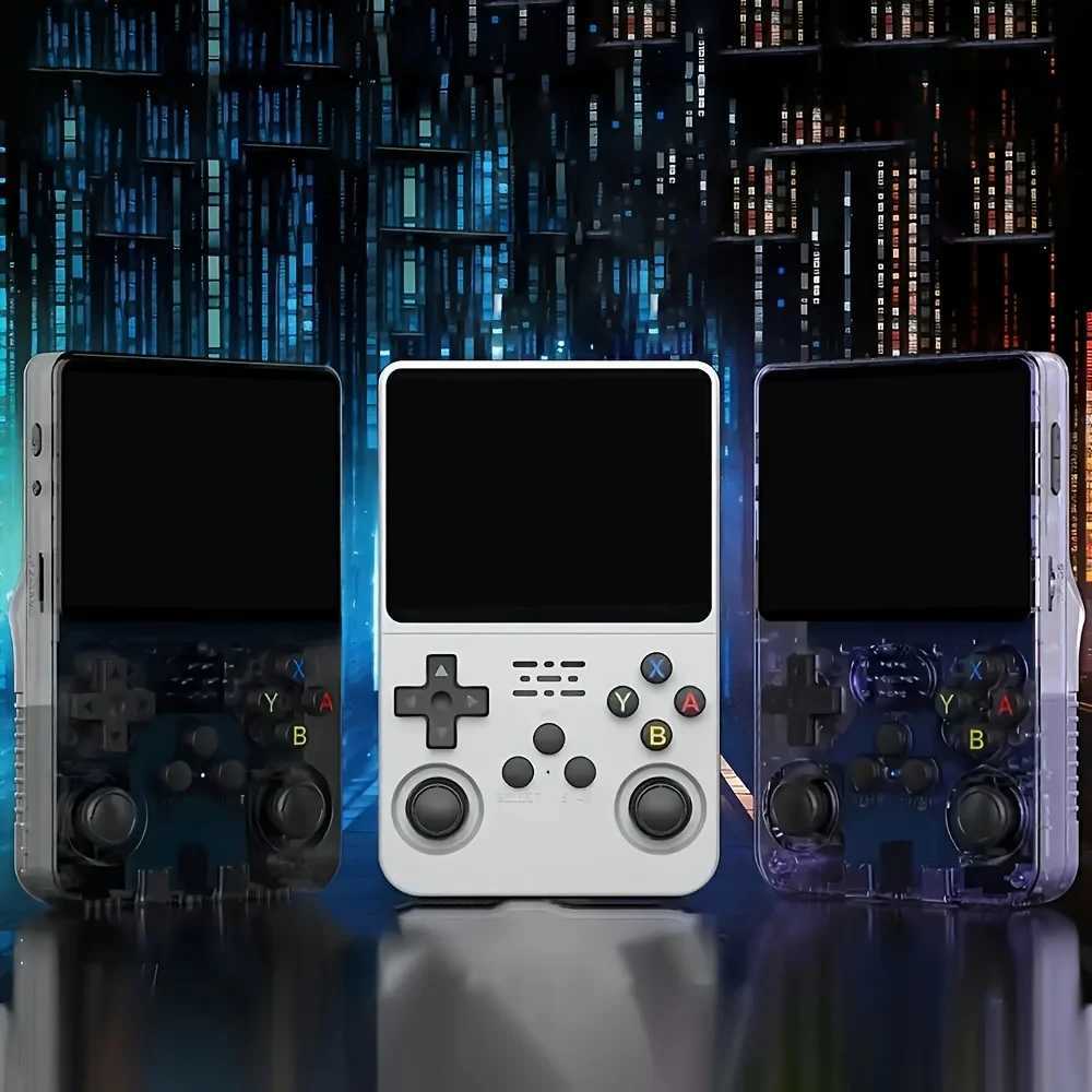 Aroks R36S Retro Video Game Console 35-inch I Screen Linux System R36 Ultra Portable Pocket Mobile Game Console 64GB GamingM251111