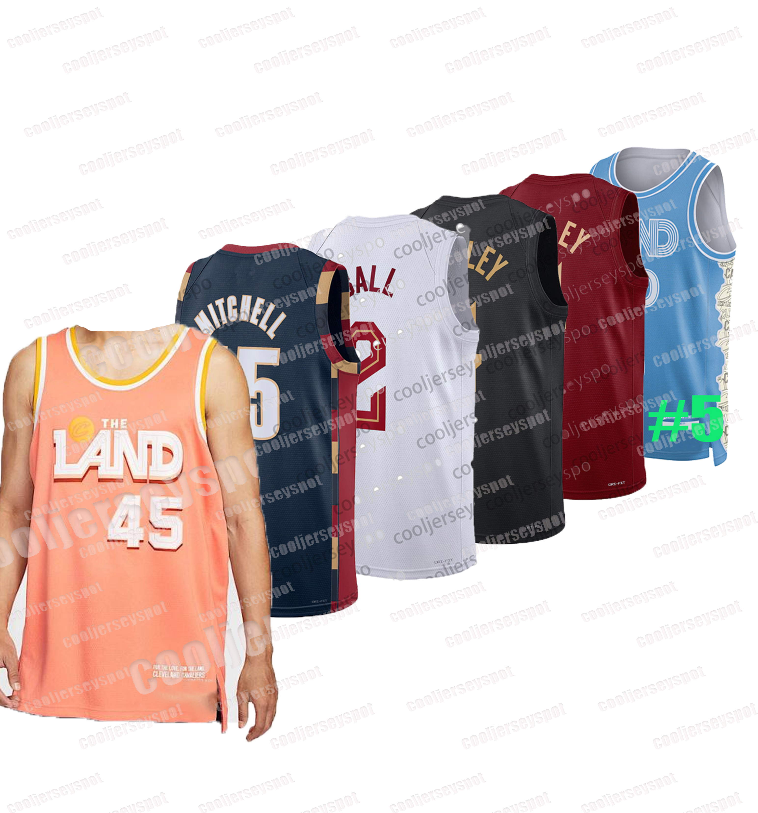 Custom 45 Mitchell 2025-26 Hardwood Classic Basketball Jersey Jarrett 31 Allen Darius 10 Garland S-XXXL