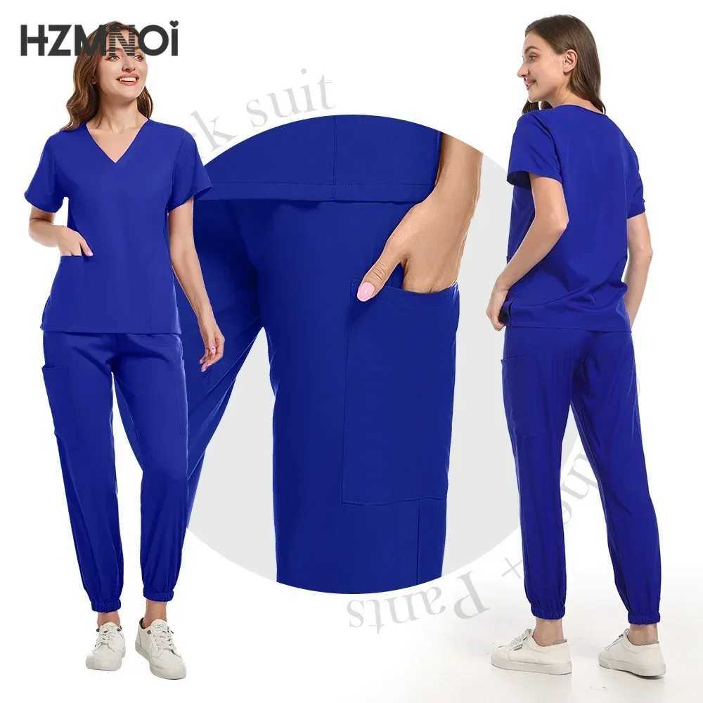 Elasticity Work Uniform Women Wear Scrub Suits Hospital Doctor Nurse Uniforms Medical Surgical Set Nursing Accessories X250410