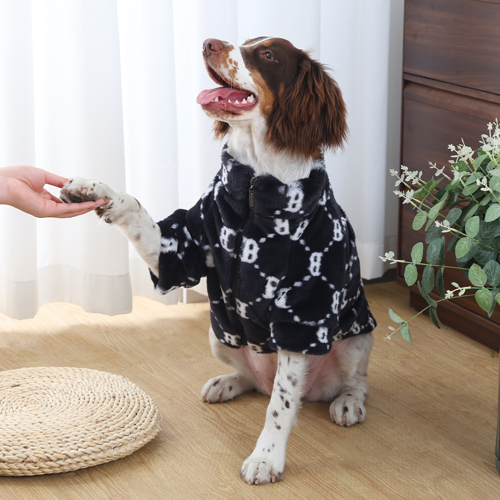 Luxury Pattern Pet Coat, Soft Fleece Dog Jacket, Warm Winter Apparel for Dogs, Fashionable Pet Outwear, Multiple Sizes (S-3XL) Dog Clothes, Comfortabl