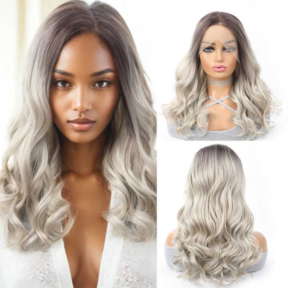 Body Wave Lace Front Wigs for Black Women 13X4 Black Sliver Wig HD Lace Frontal Wig Fluffy Natural Synthetic Lace Front WigsT251111