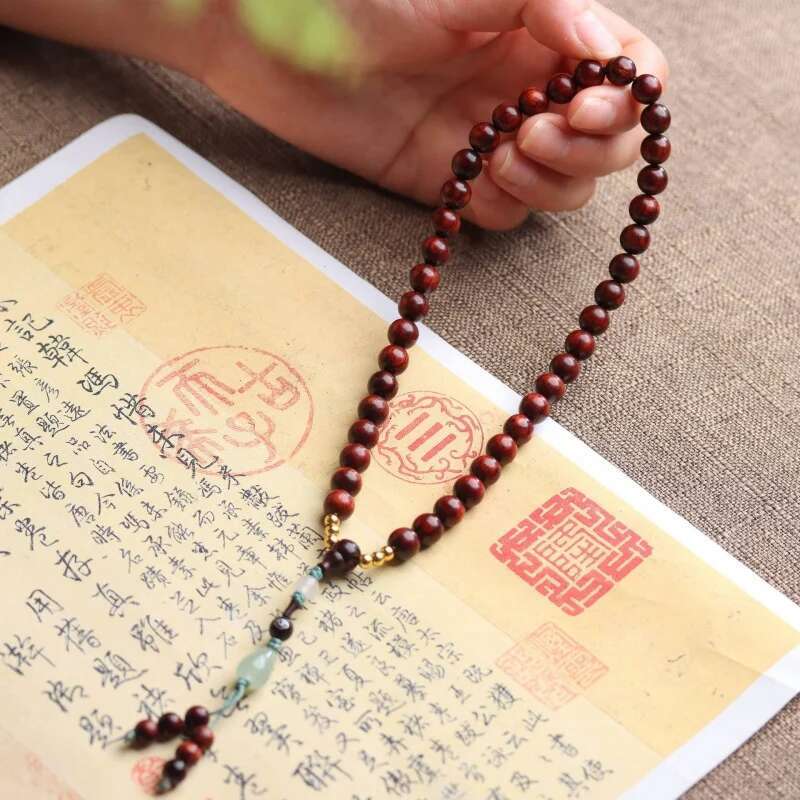UMQ Advanced Small Leaf Rosewood DIY Men'S And Ladies' Bracelets Old Barrel Retro Style Double Circle Buddha Beads Auspici