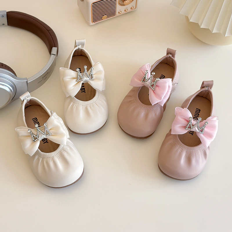 Spring New Kids Flats Shoes Bowknot Cover Toe Light Toddler Casual Shoes Kidszworld 2025 Fashion Non-slip Leisure Comfy Girls Shoes Size 16 - 25 K0242
