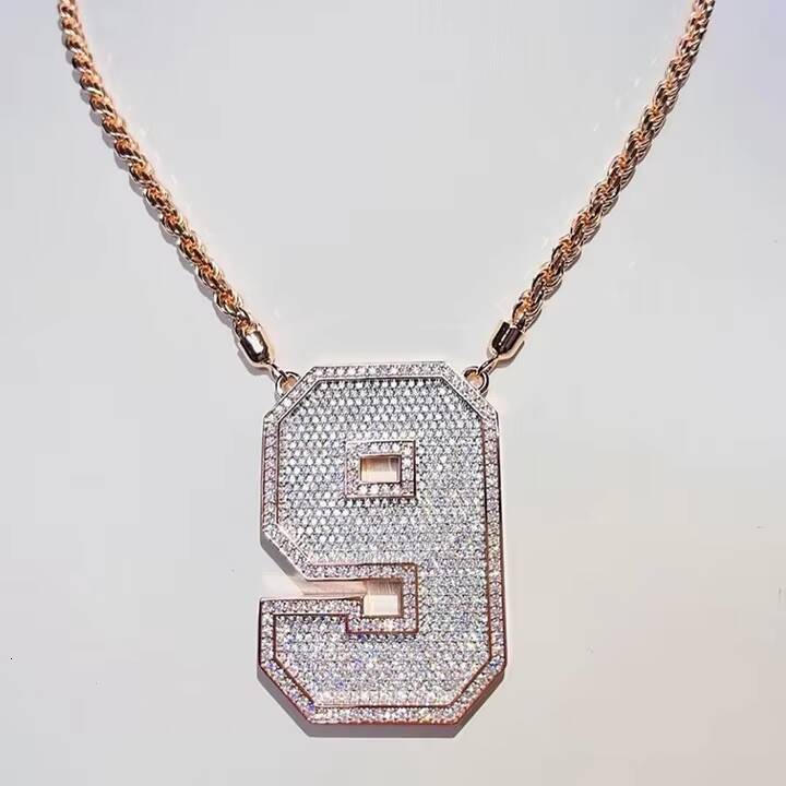 Iced Out Luxury Vertical Letter Moissanite Pendant 925 Sterling Silver Vvs Moissanite Jewlery Letters Pendants Customizable