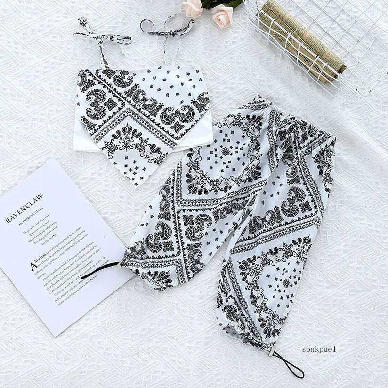 3-6 year summer set thin girl set hanging mosquito proof pants two cute girls and childrens clothingXJ250410