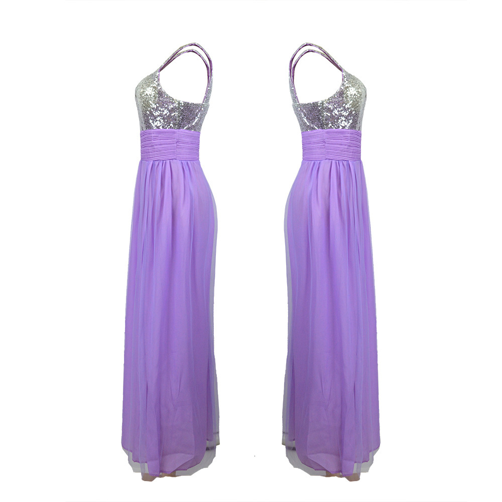 2025 New Bridesmaid Long sisters Bridal Wedding Sequins Performance Dress