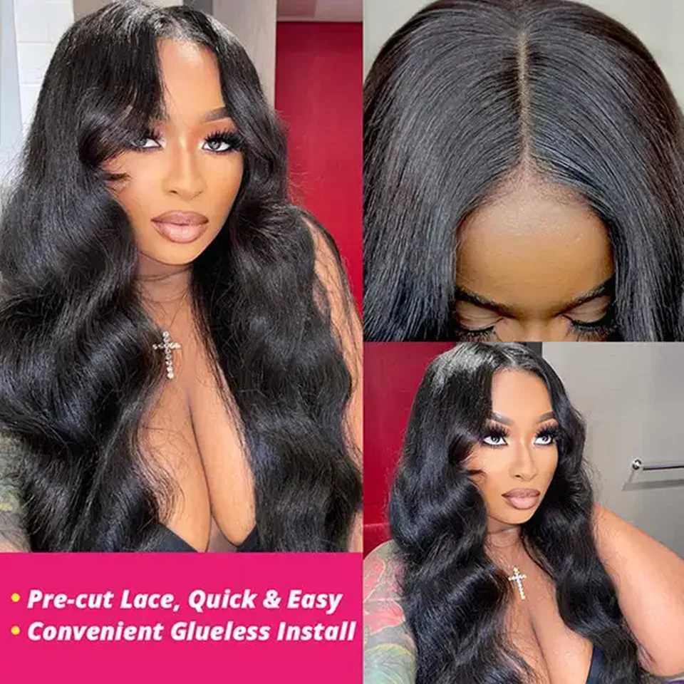 Glueless Wig Human Hair Ready To Wear Body Wave Pre Bleached Hairline 5x5 Lace Closure Wig Wear And Go Glueless Wig Pre PluckedT251111