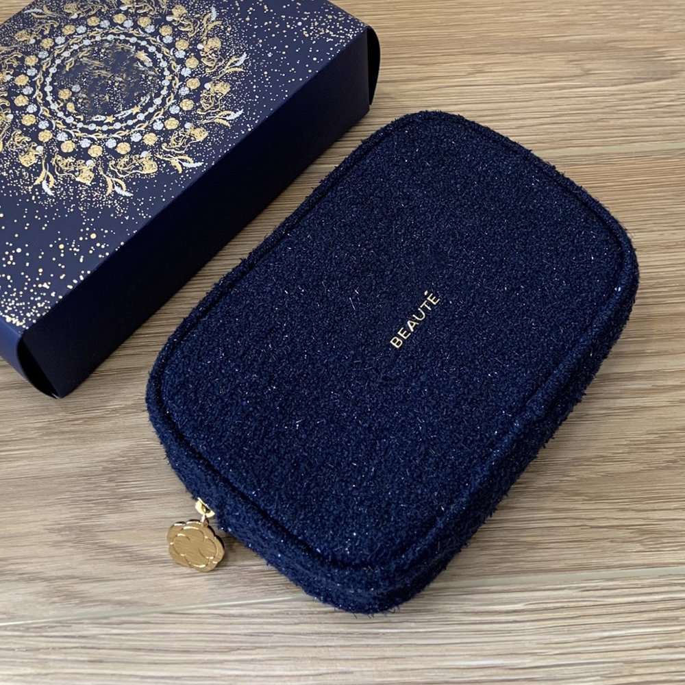2025 Christmas Designer Women Lady DIY Glitter Shoulder Box Fuzzy Bag Pattern C Classic Cosmetic Beaute Pouch Makeup Organizer Box Storage Case VIP Gift Box