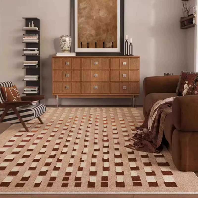 Retro Style Rugs for Bedroom Large Area Living Room Decoration Waterproof Carpet Washable Lounge Floor Mat Anti-slip Bedside Rug Y251110