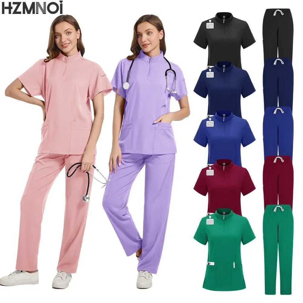 Unisex Medical Uniform Surgical Uniforms Woman Scrub Set Beauty Sn Workwear Clinical Scrubs Tops Pant Doctor Nursing Suit Men X250410