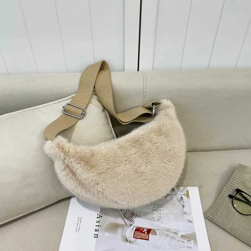 Soft Plush Shoulder Underarm Bags Fluffy Solid Color Bags Purse Autumn Winter Handbag Women Lady Fashion Storage Pouch 2025 NewT251110