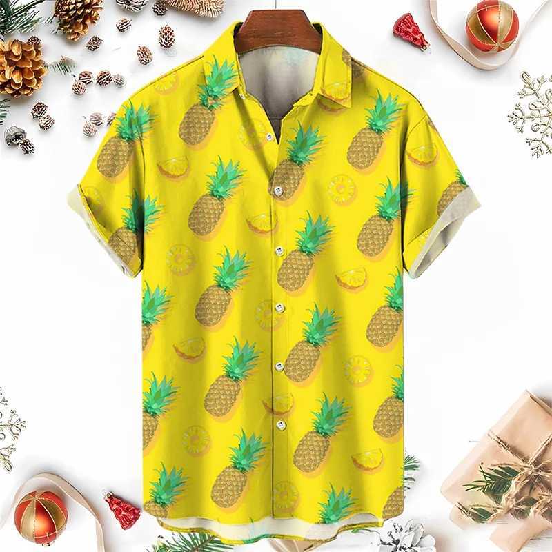 Mens Shirts 3D Fruit Printed Shirts For Women New Summer Funny Streetwear Short Shirts Y2k Mens Hawaiian Clothing K251110