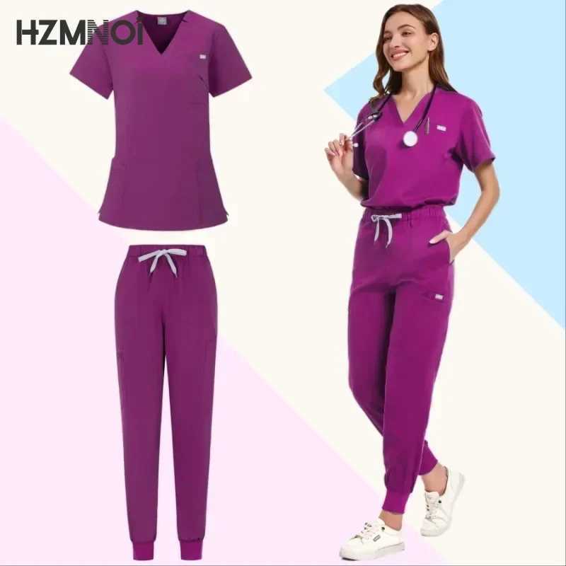Surgical Uniforms Woman Nursing Enfermeria Sets Top Pant Articles Medical Uniform Scrubs Clinical Beauty Sn Hospital Suits X2504105
