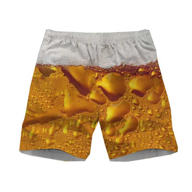 Beer graphic board shorts mens 3D bay casual printed beach shorts summer cool surfing swimsuits Hawaiian swimsuits ice shortsW250410