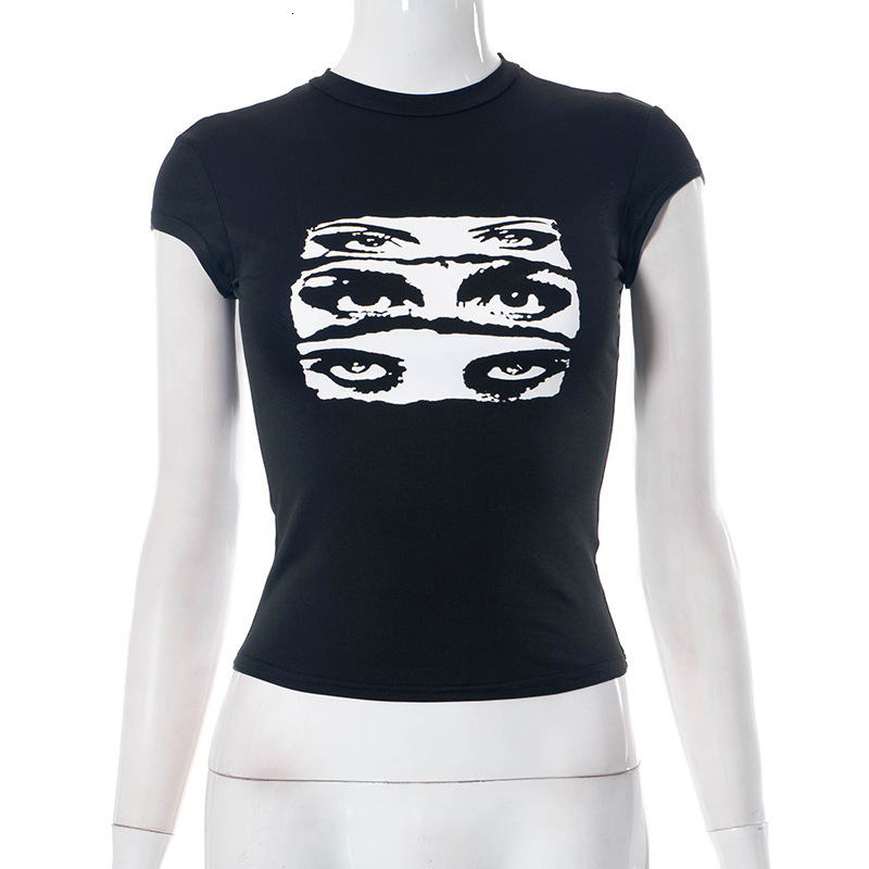 Designer 2025 Letter Printed Tight Fitting Nude Round Neck T-shirt For Women, Summer Sexy Pattern Casual Sleeveless Minimalist Top For Women Short Sle