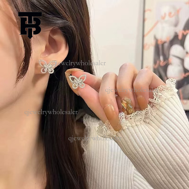 TB BHULAMTE Designer Fashion Phantom Butterfly Earrings Trendy Luxury 925 Sterling Silver High-end Ear Accessories Exaggerated Women's Jewelry El