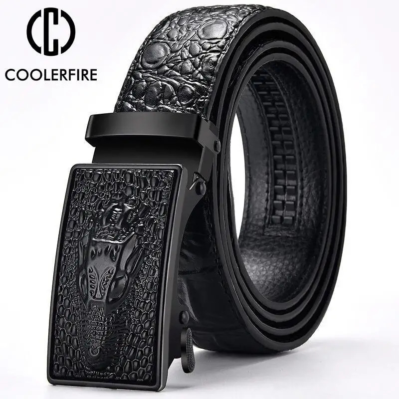 Genuine Leather Belt For Man Top Quality Male Belts Automatic Buckle Mens Pattern Strap ZD2137 251031