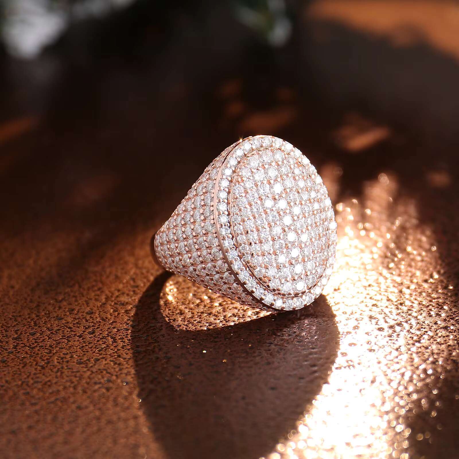 18k Rose Gold Women and Men Wedding Engagement Couple Ring Vvs Moissanite Diamond Rings 10k 14k Hiphop Style Full Diamond Ring