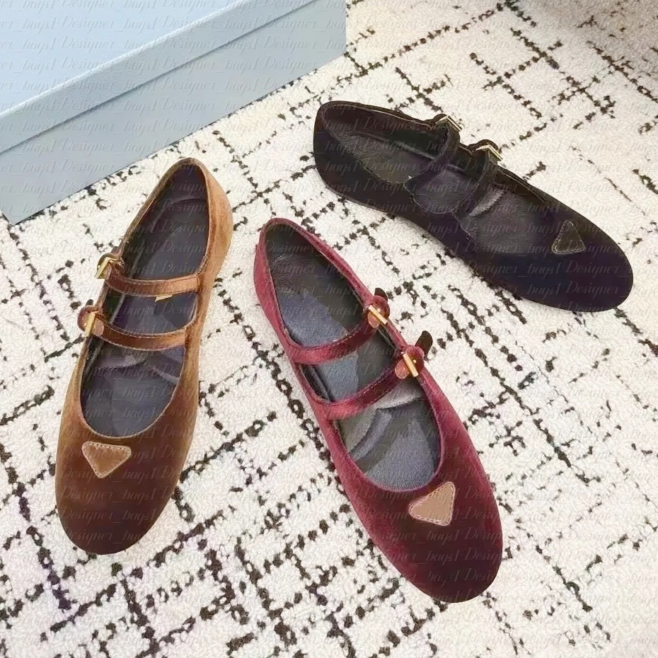 Luxury Womens mary jane shoes Designer Dress shoe leather ballet flats Women Velvet Ballet Flats shoes Leather loafer sac Fashion Leopard print Outdoor hiking shoes