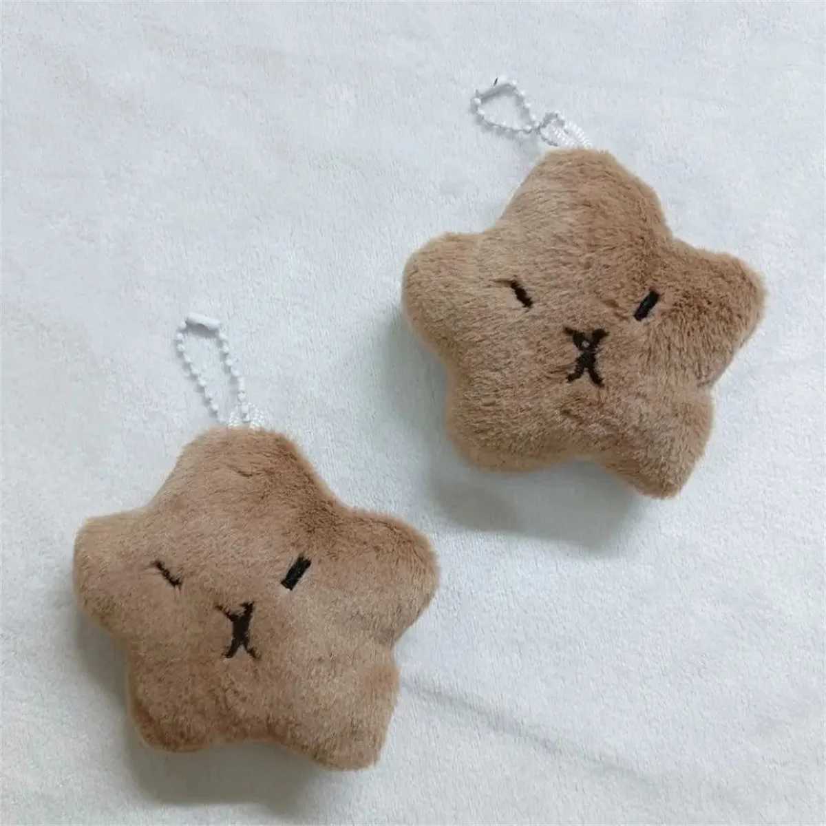Cartoon Squeeze Capybara Plush Keychain Kawaii Plush Fill Soft Siamese Cat Keyring Toy Squeeze Capibara Doll Children W250411