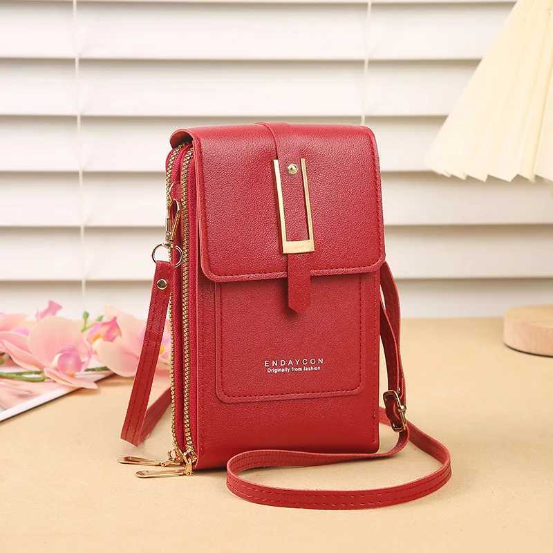 New transparent touchscreen phone bag trend simple crossbody small bag phone womens bag change bag vertical designT251110