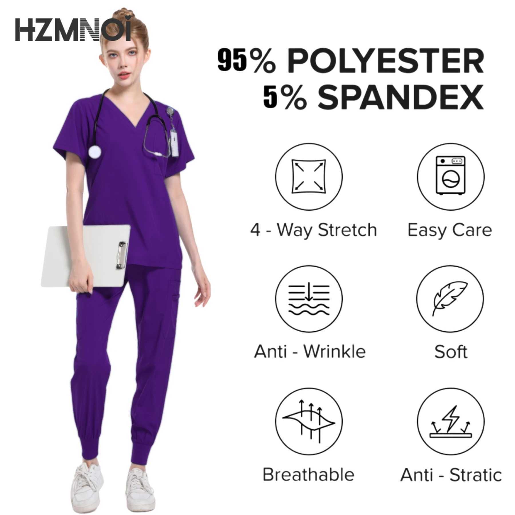 Women Scrubs Suits Surgical Tops Pants Multicolor Workwear Casual Jogger Clothes Hospital Doctor Nurse Uniform Medical Scrub Set X2505281