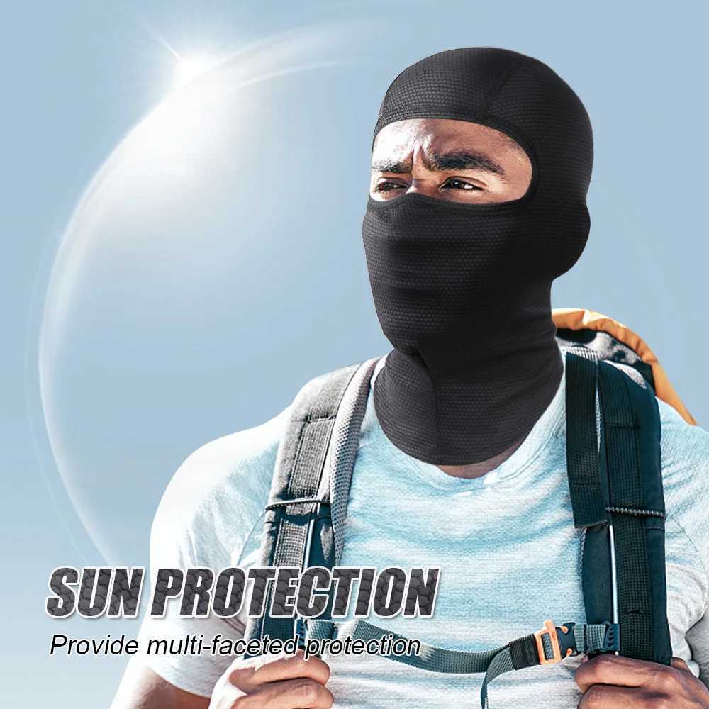 Motorcycle Cooling Full Face Mask Summer Breathable Motorbike Riding Hood Neck Cover Motocross Cycling Helmet Headgear S251110