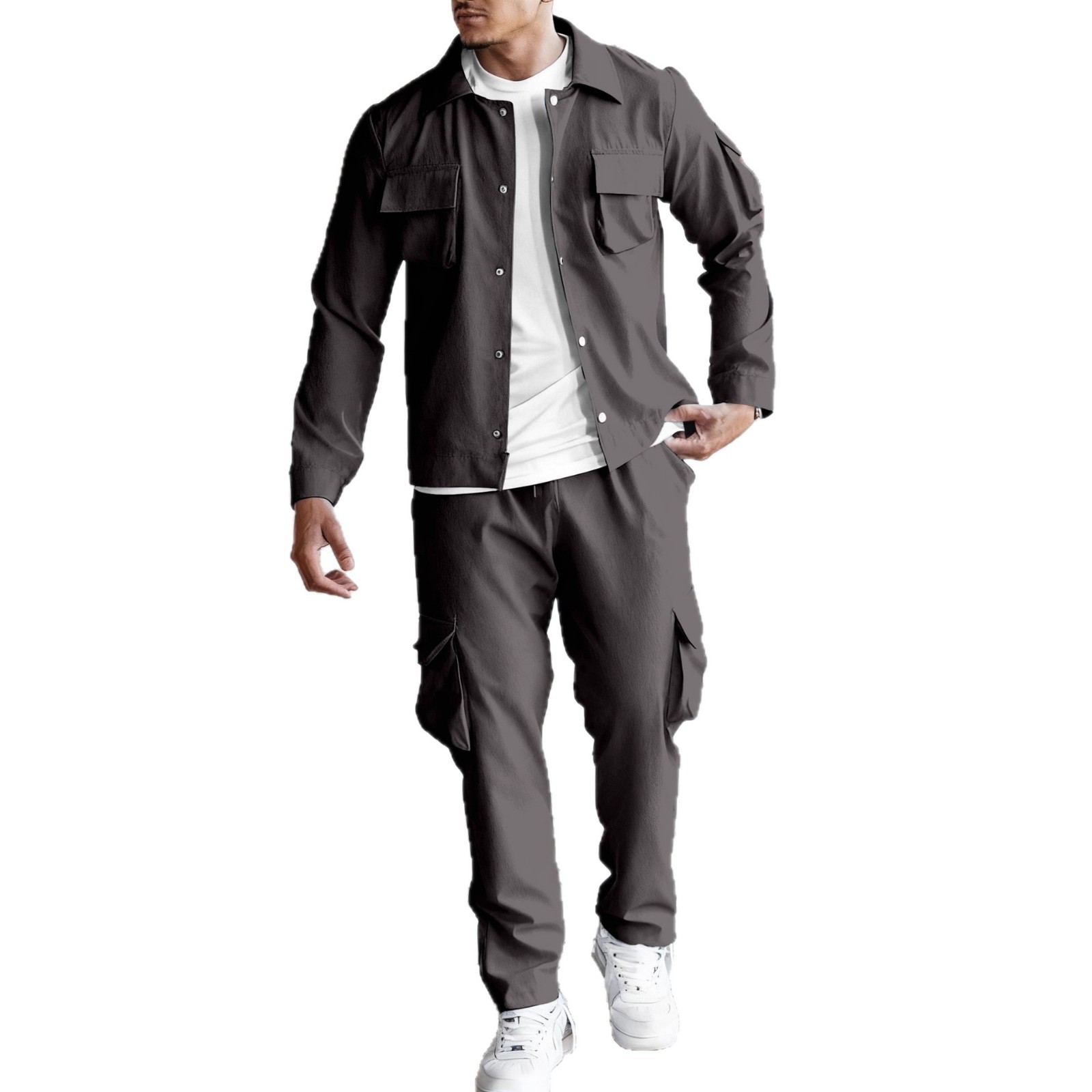 Mens workwear multi-pocket long sleeved jacket sets long pants suit casual motorcycle suit tracksuits 2pcs sets fashion designer Tracksuit two pieces 
